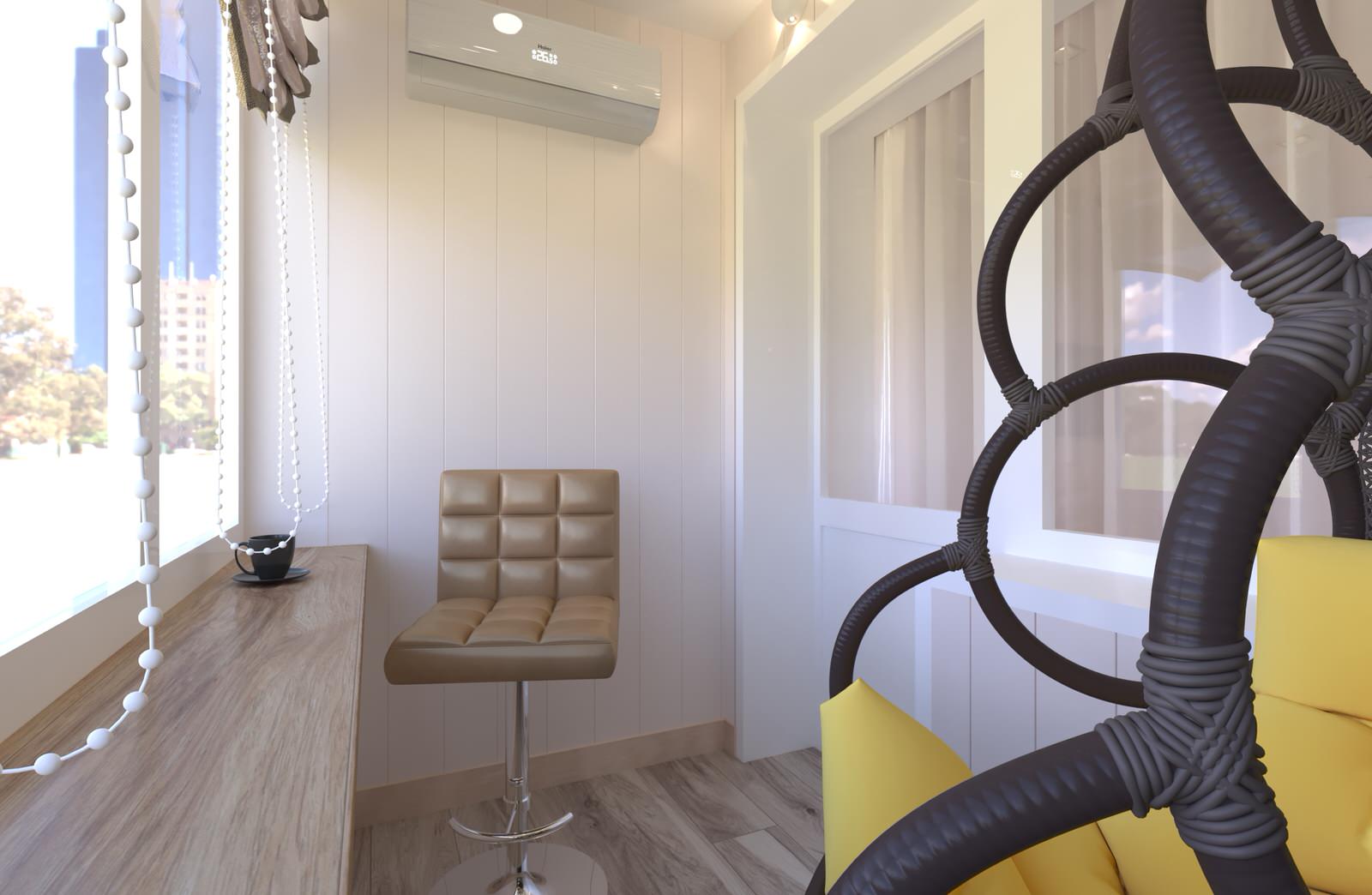 Дизайн-проект интерьера спальни и лоджии в современном стиле