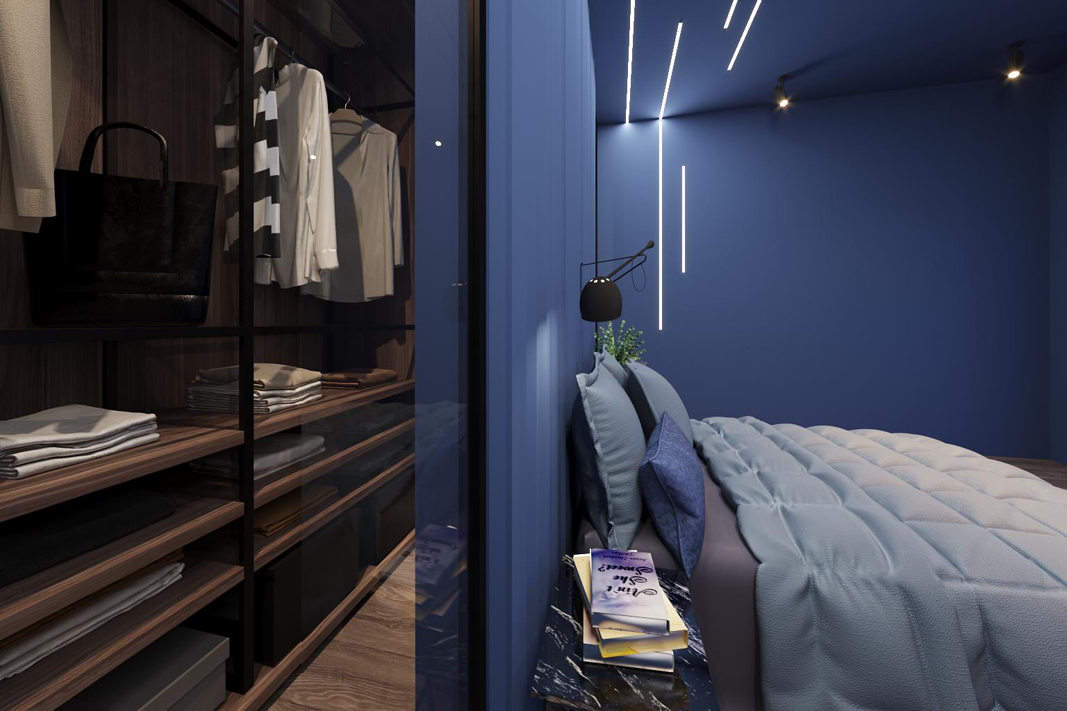 Спальня в квартире у моря