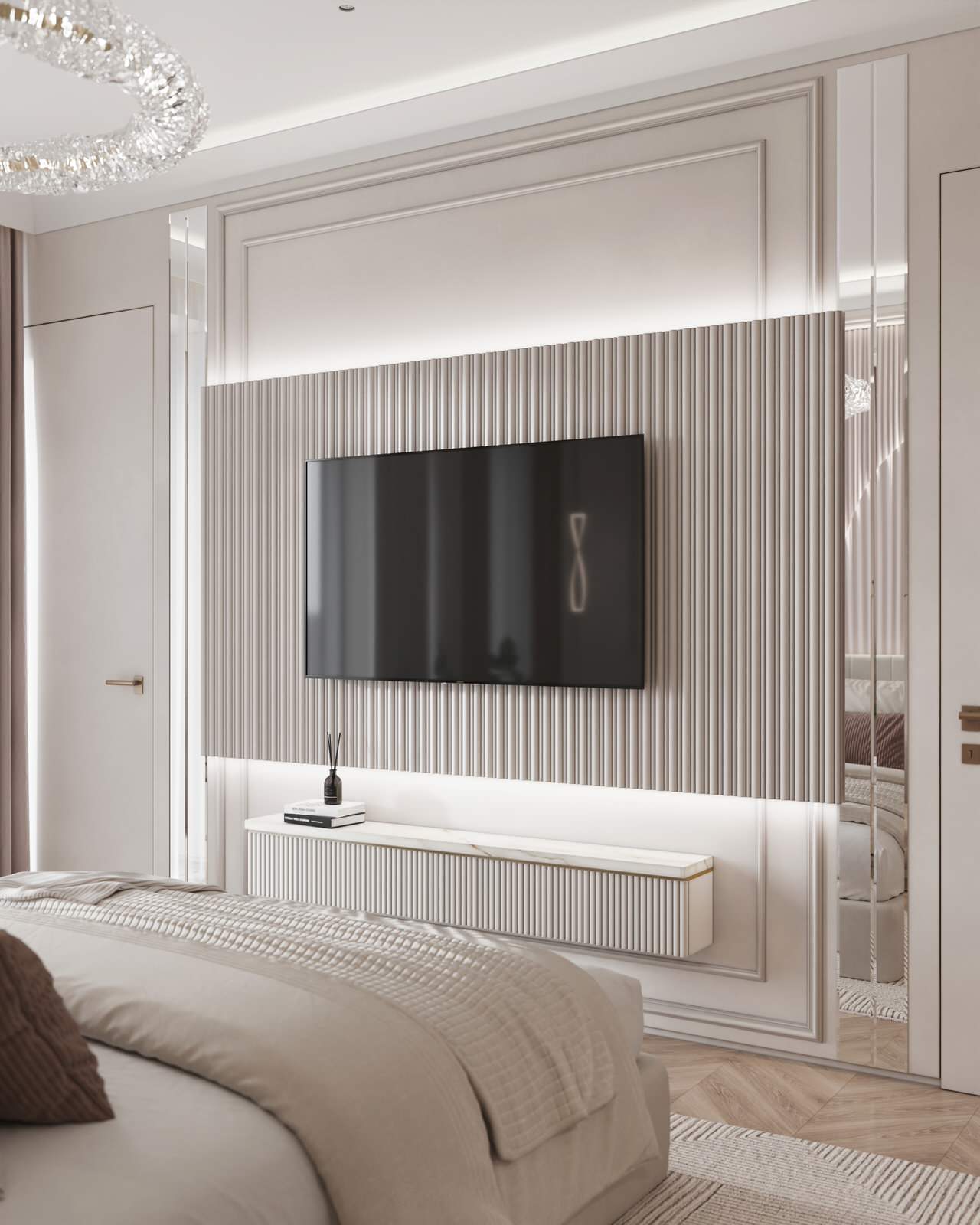 Интерьер в бежевых оттенках в ЖК Eniteo