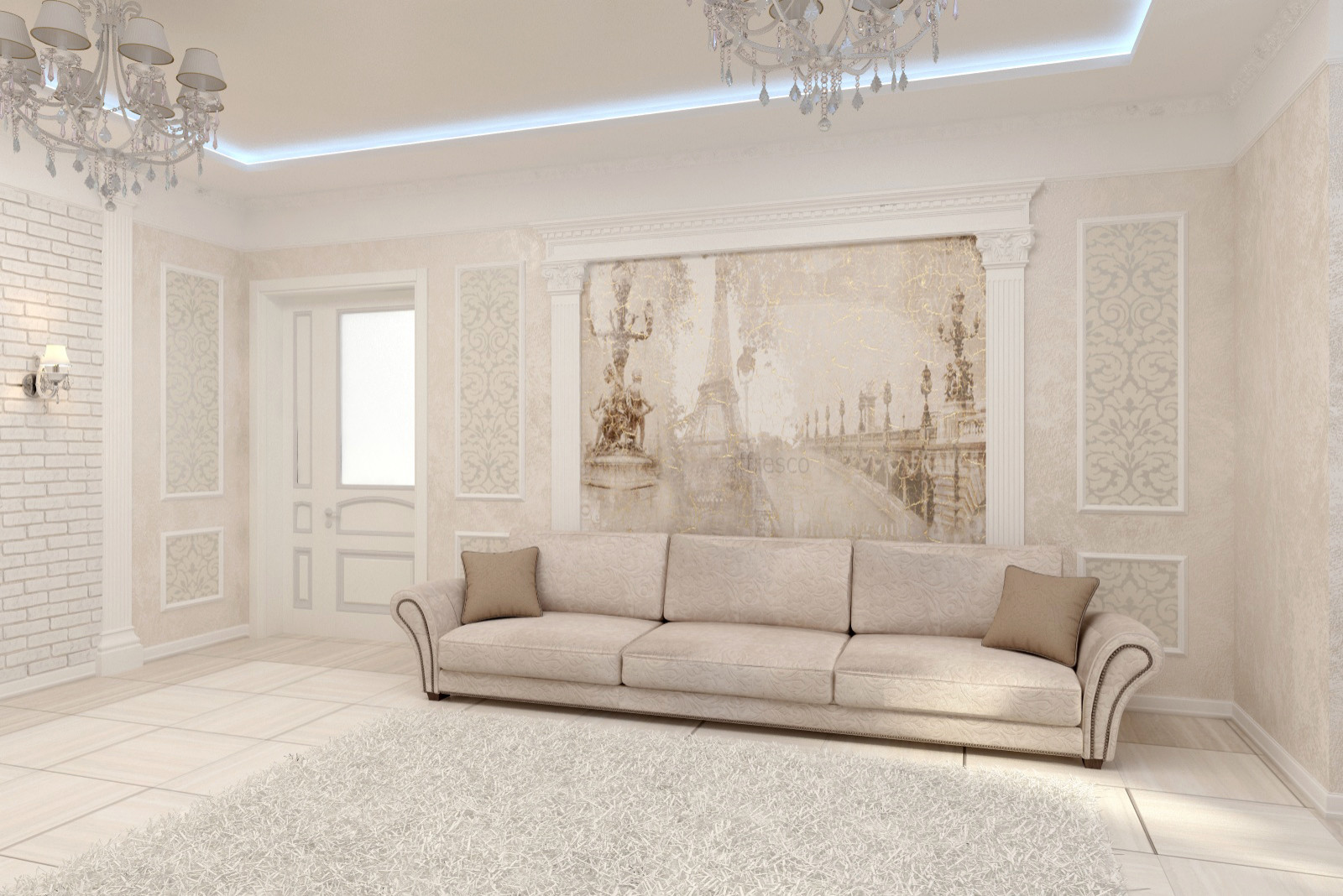 Обложка проекта: Светлая гостиная классика