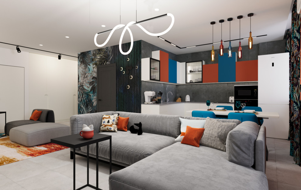 Двухкомнатная квартира с ярким интерьером