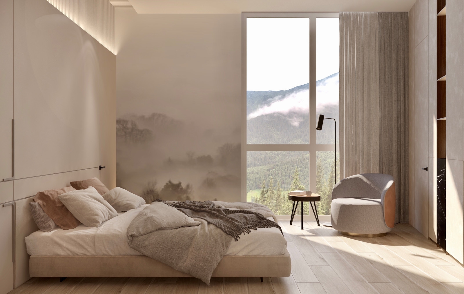 Спальня в частном доме по проекту судии Пейковых