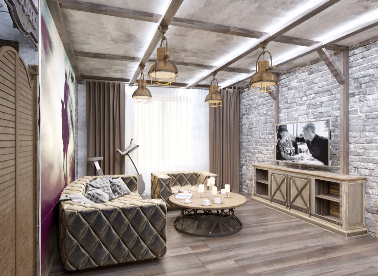 КВАРТИРА В СТИЛЕ ЛОФТ С ЭЛЕМЕНТАМИ ВЕСТЕРНА.