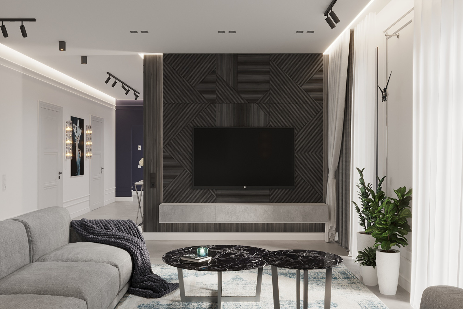 Одноэтажный дом в неоклассике