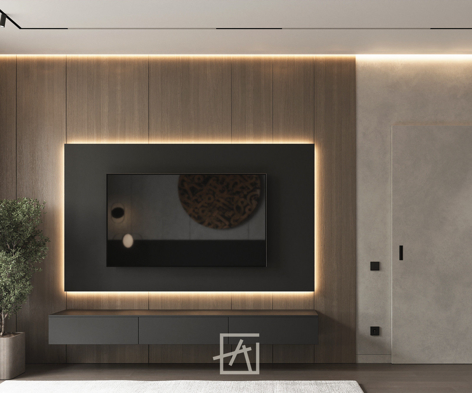 Спальня в стиле лофт 20 м²