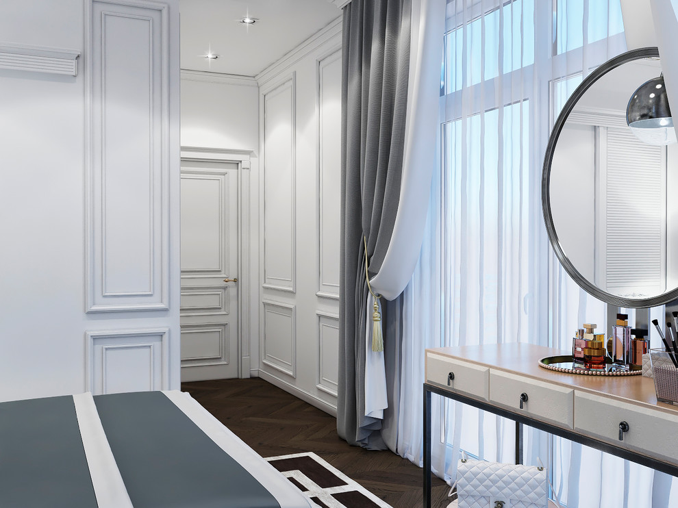 Интерьер спальни и гардеробной в з.п. Бавария от Унистрой