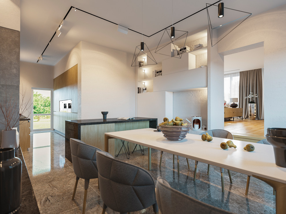 Интерьер кухни-гостиной на ул. Римской в г. Хабаровске