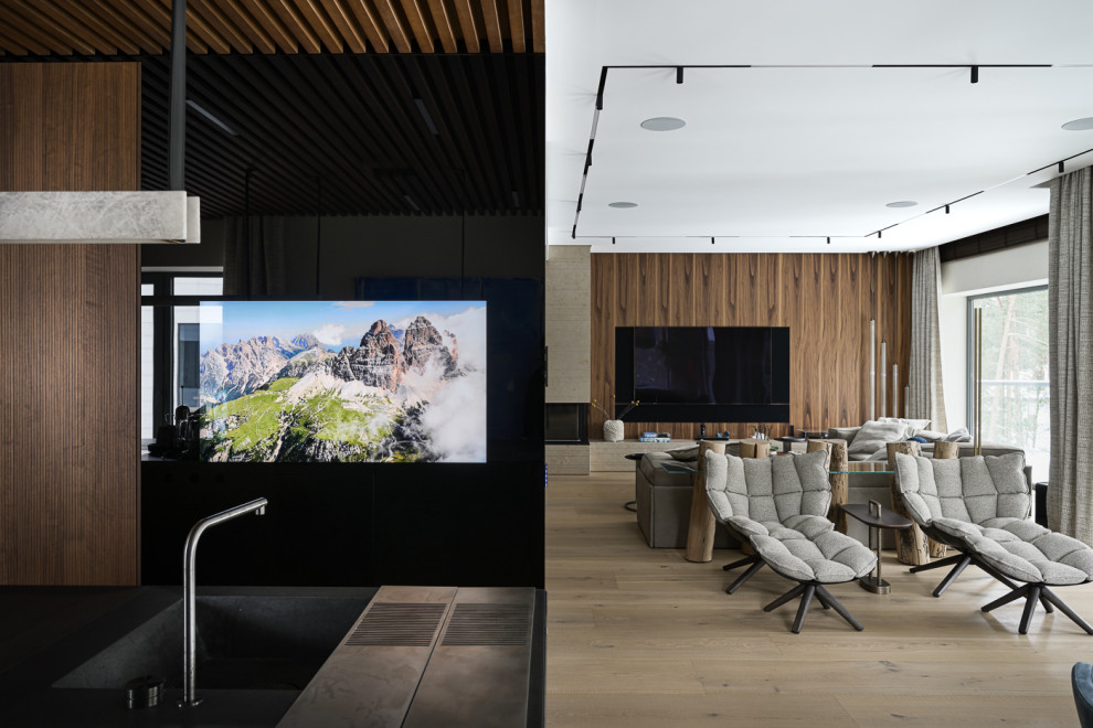 Встроенный телевизор на кухне | ЖК Level