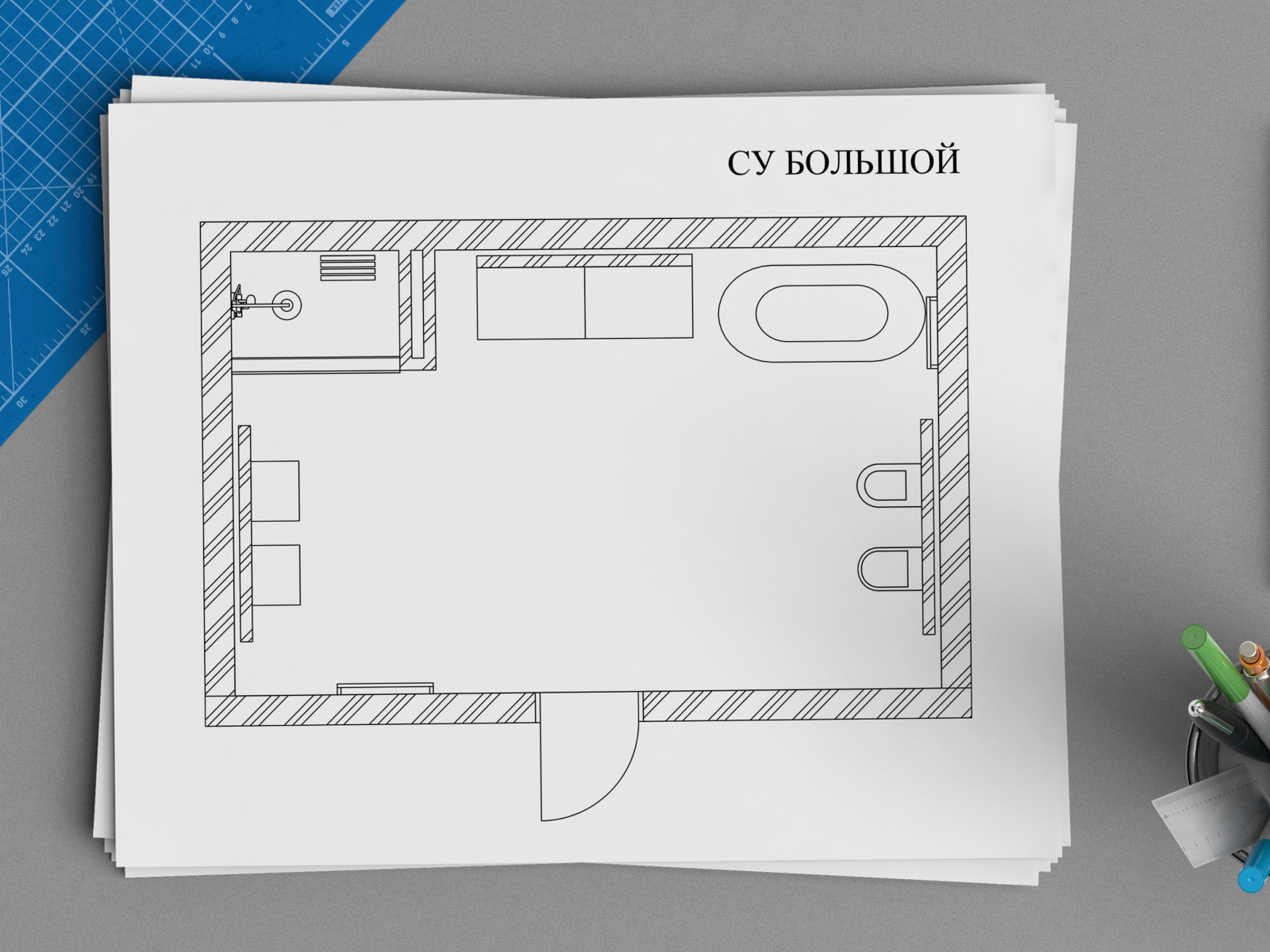 Обложка проекта: Ванная комната "Лазурь"
