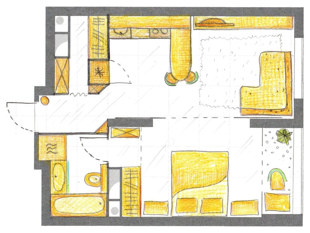 План расстановки мебели и техники: примеры