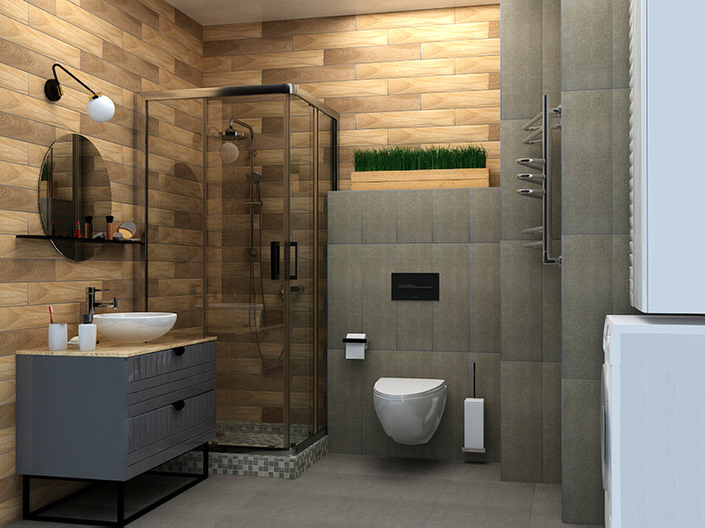 Дизайн-проект квартиры студии сан.узел вид 1