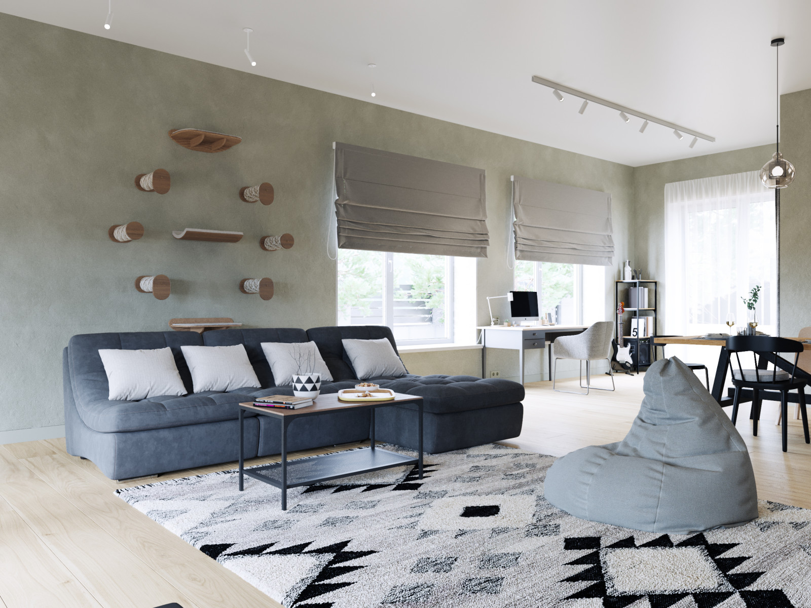 Дом в Орловской области (кухня-гостиная)