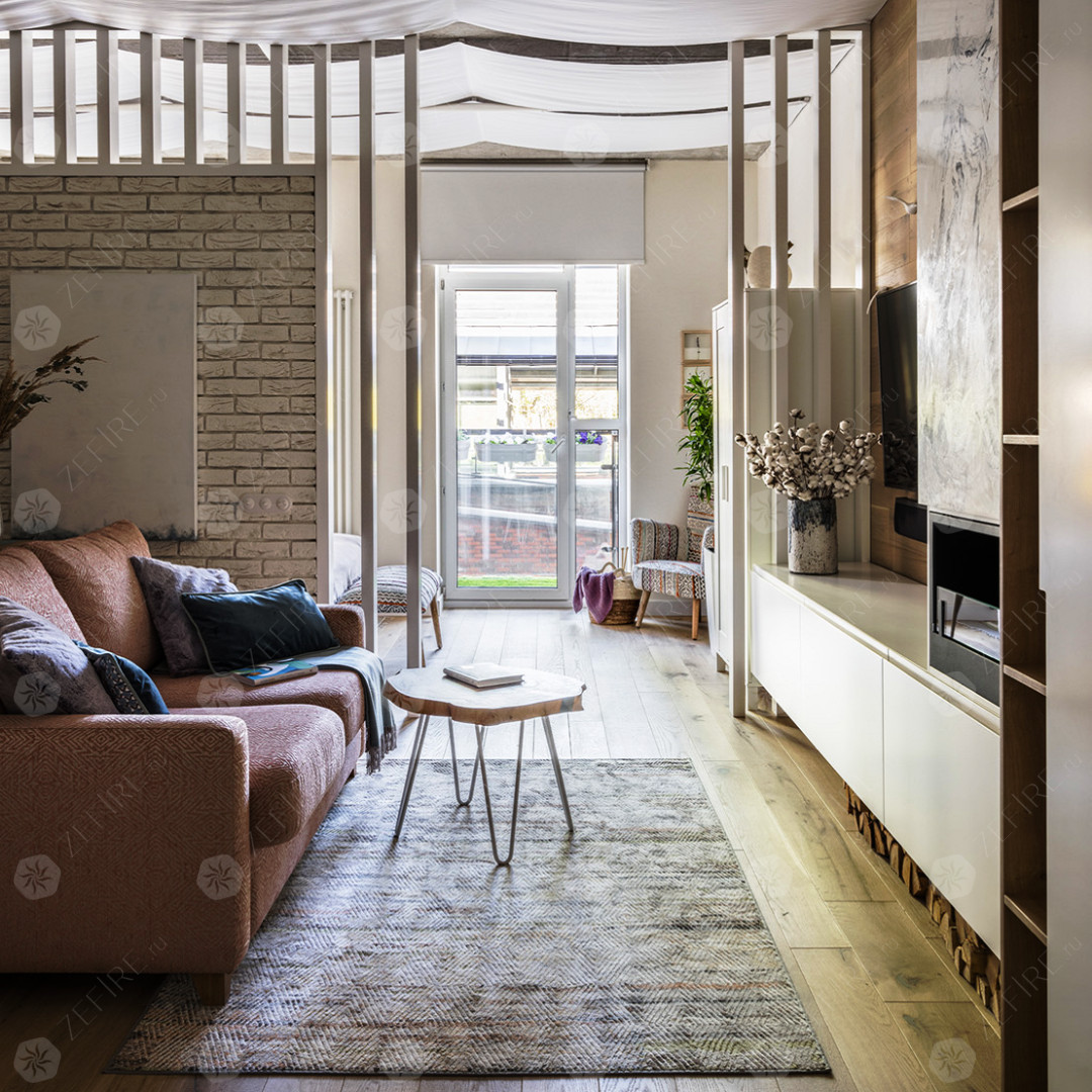 Компактная каминная в стиле ЭКО