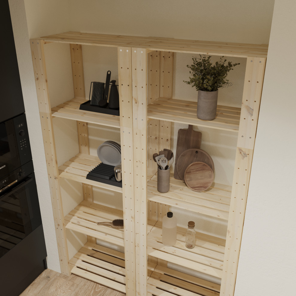 Стеллаж деревянный БОР 2 / Стеллажная система в