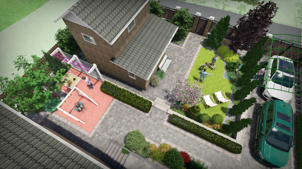 Ландшафтный проект с террасированием участка