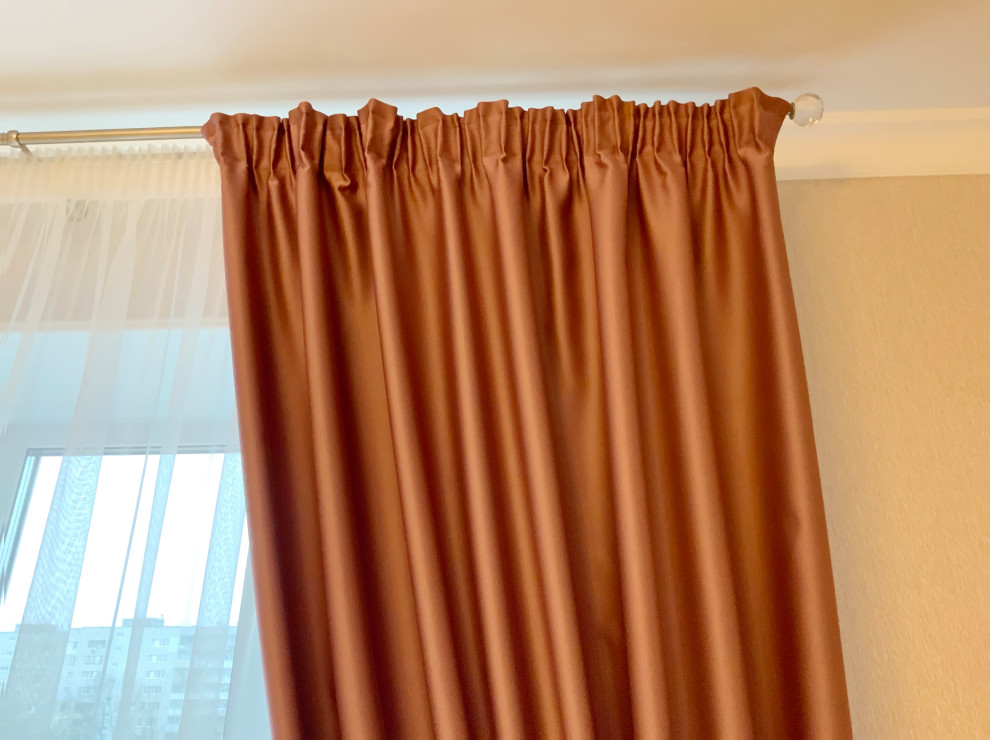 Шторы в спальную частного дома - дизайн, пошив. монтаж.