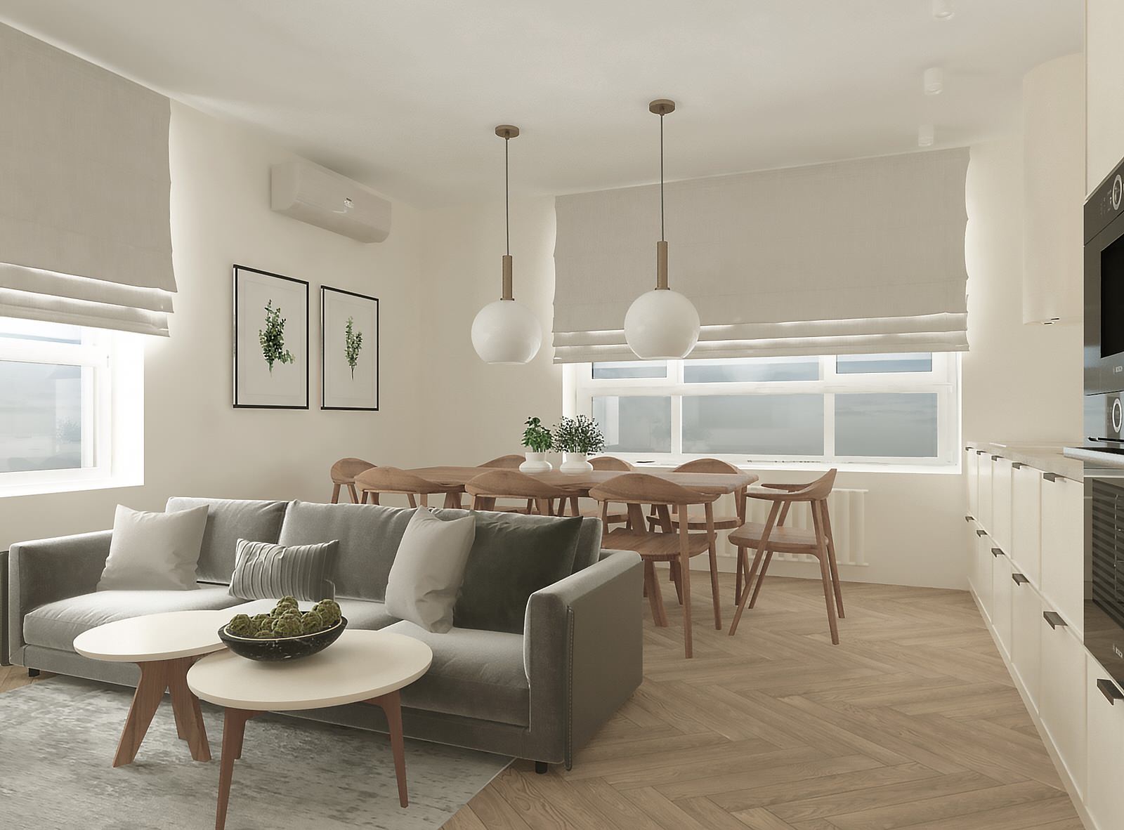 интерьер 4х комнатной квартиры для молодой семьи с 3 детьми