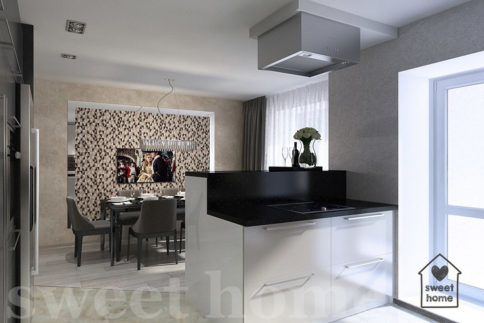 минимализм, две совмещенные квартиры