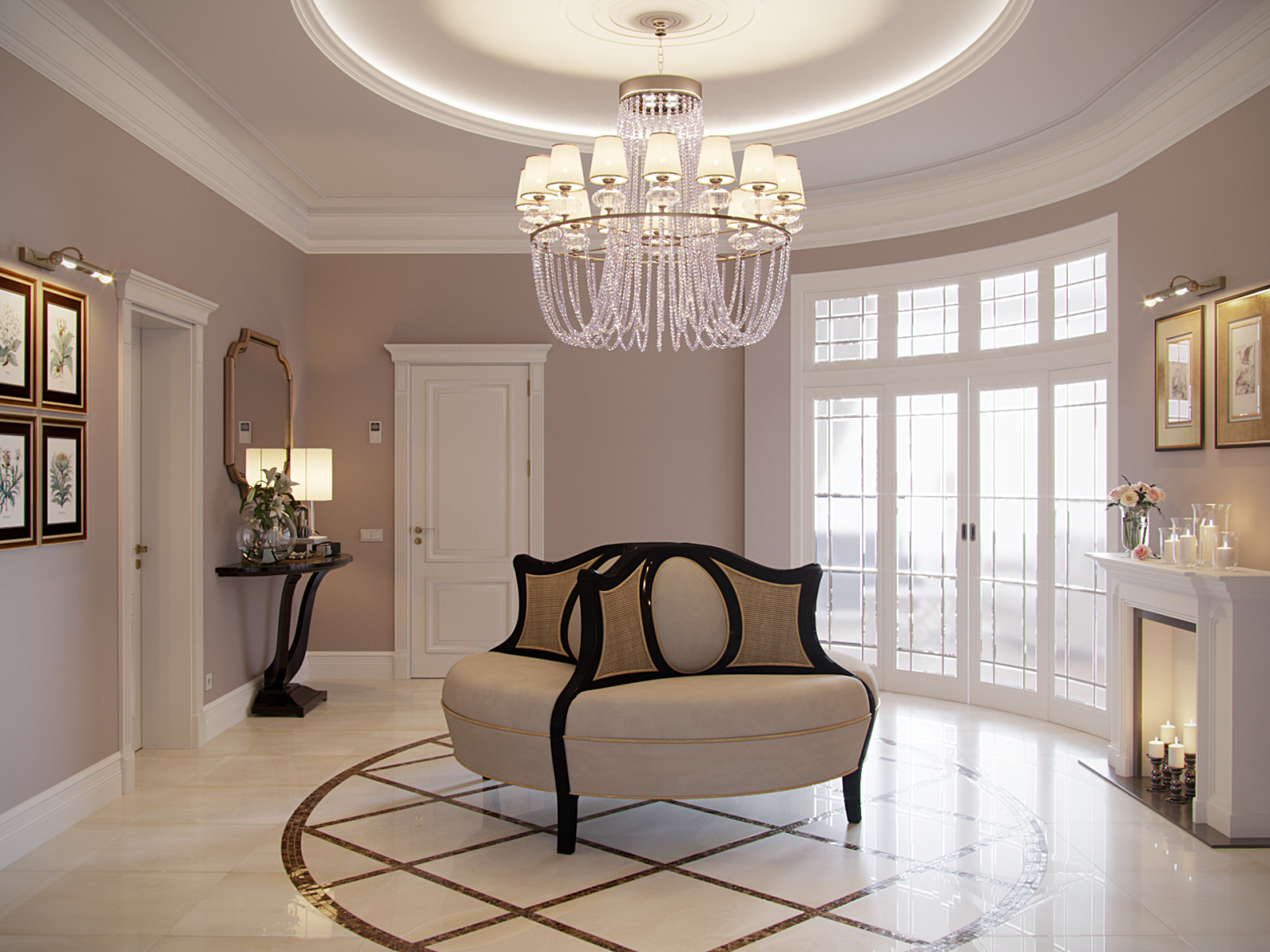 Декорирование интерьера холла в частном доме