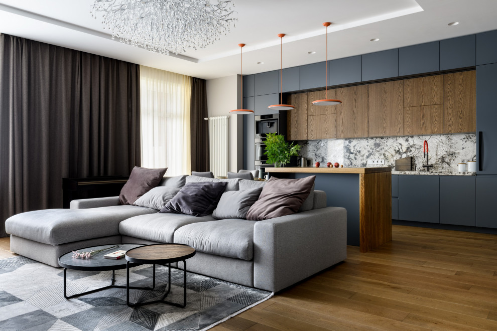 Натуральные материалы в интерьере трехкомнатной квартиры