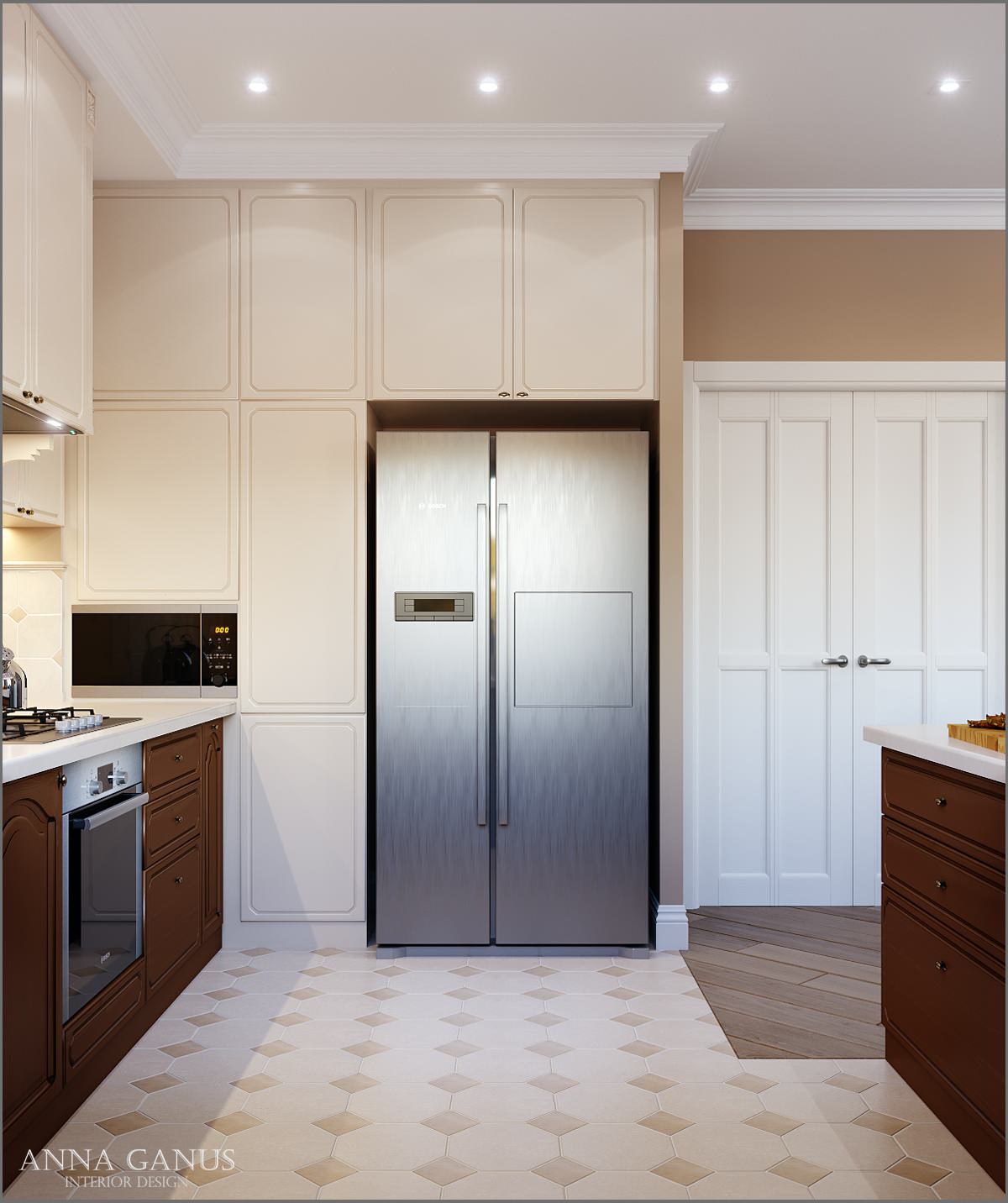 Кухня и гостиная в коттедже