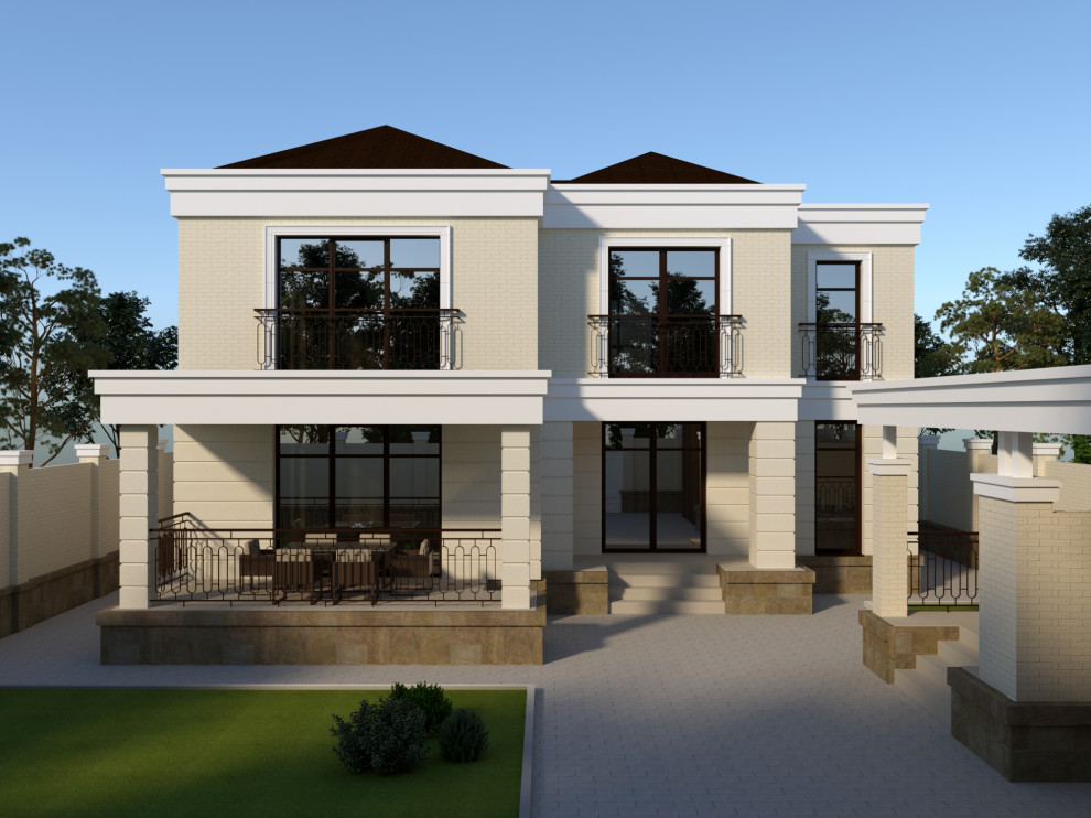 Обложка проекта: Индивидуальный жилой дом в стиле неоклассика