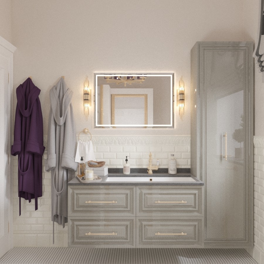 Обложка проекта: Квартира на Спиридоновке. Дизайн санузла в парижском стиле