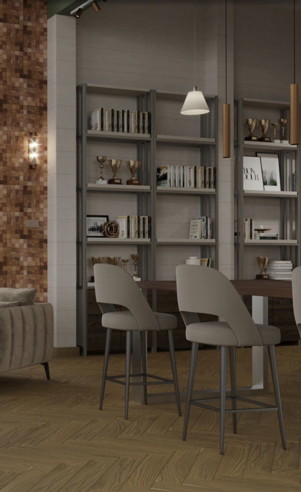 Обложка проекта: Дом на острове. Клееный брус, дизайн в спокойных натуральных оттенках.