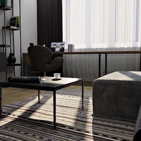 Дизайн интерьера квартиры в современном стиле для холостого молодого человека.