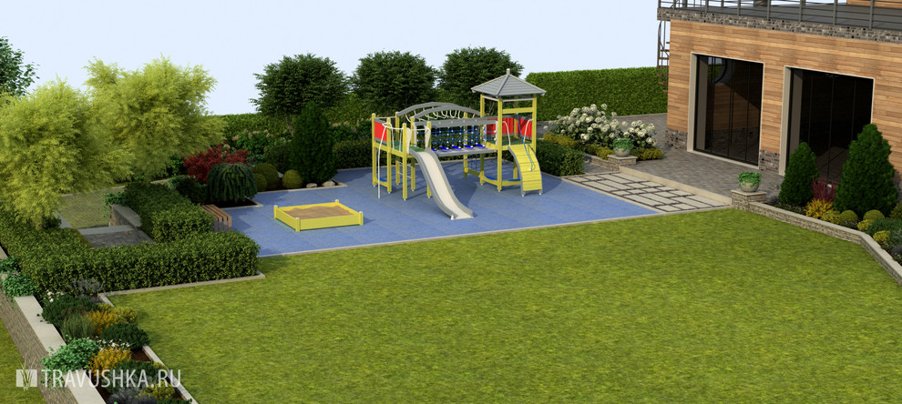Обложка проекта: Дизайн-проект участка 20 соток, в 3D