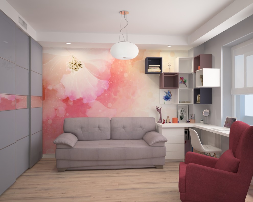 Квартира для Балерины в пудровых тонах.