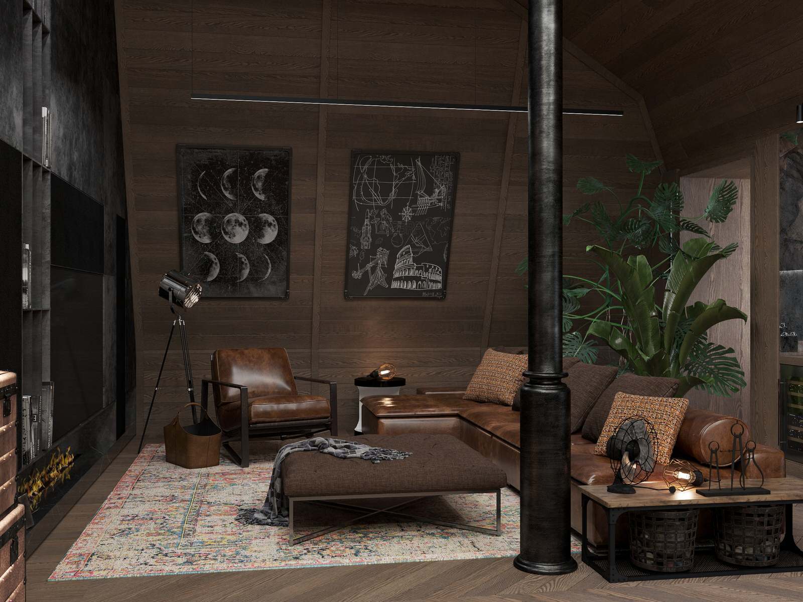 Мансарда частного жилого дома.