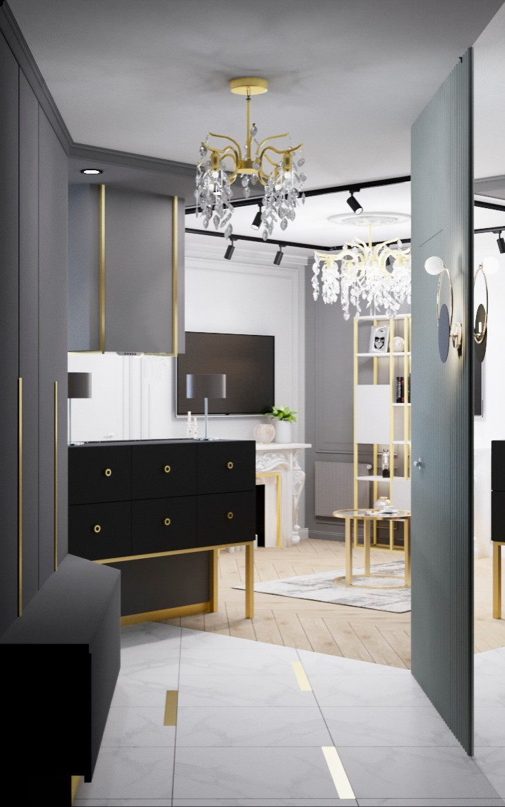 Буржуазная Эклектика в ЖК Крылья. 2к.кв. - 55 метров