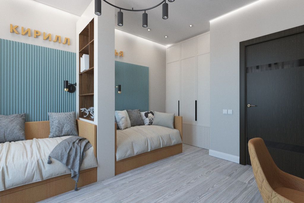 Ракурсы гостиной и детской.