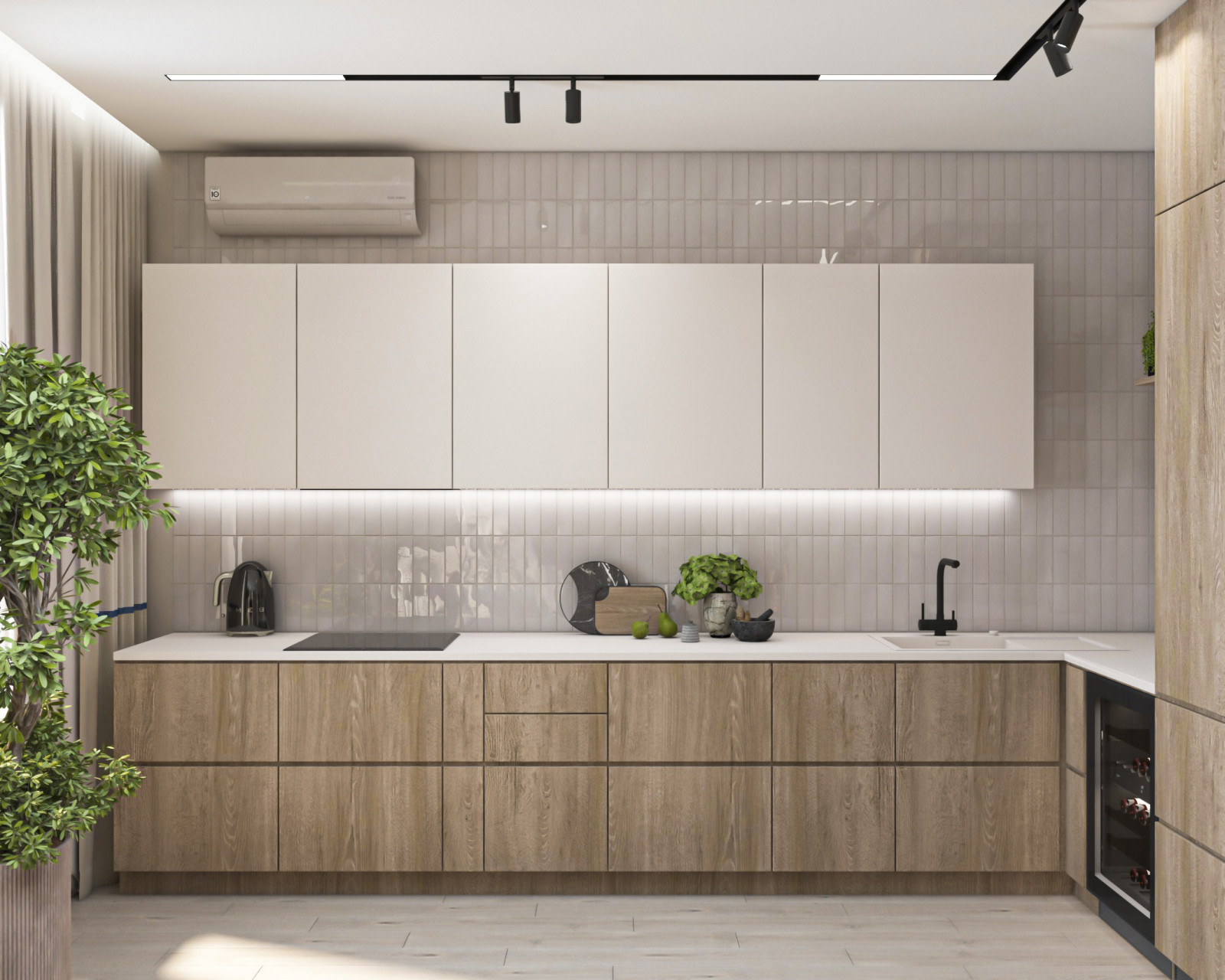 Дизайн двухкомнатной квартиры 65кв.м в центе города для молодой девушки.