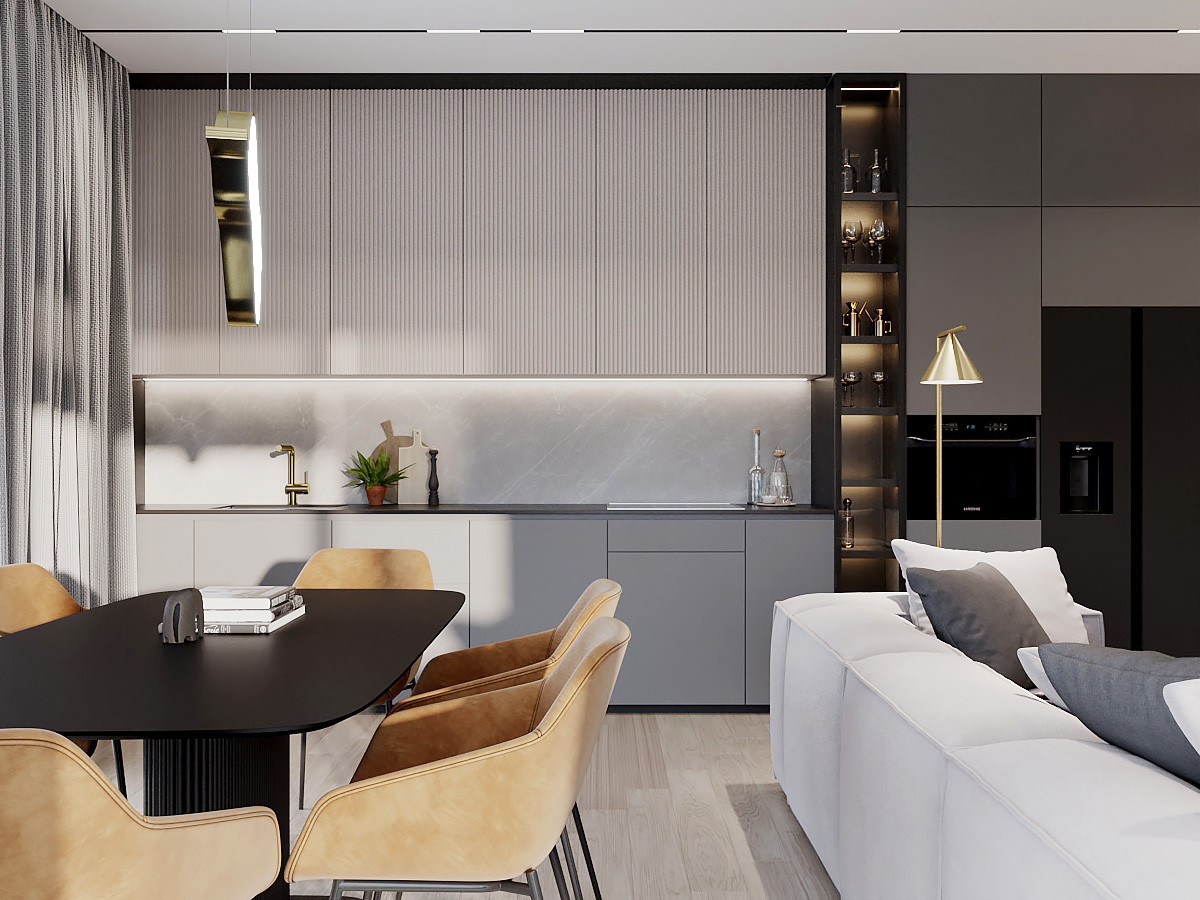 Дизайн-проект интерьера частного одноэтажного дома в Калининградской области