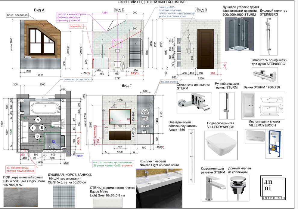 Разверти по детской ванной комнате