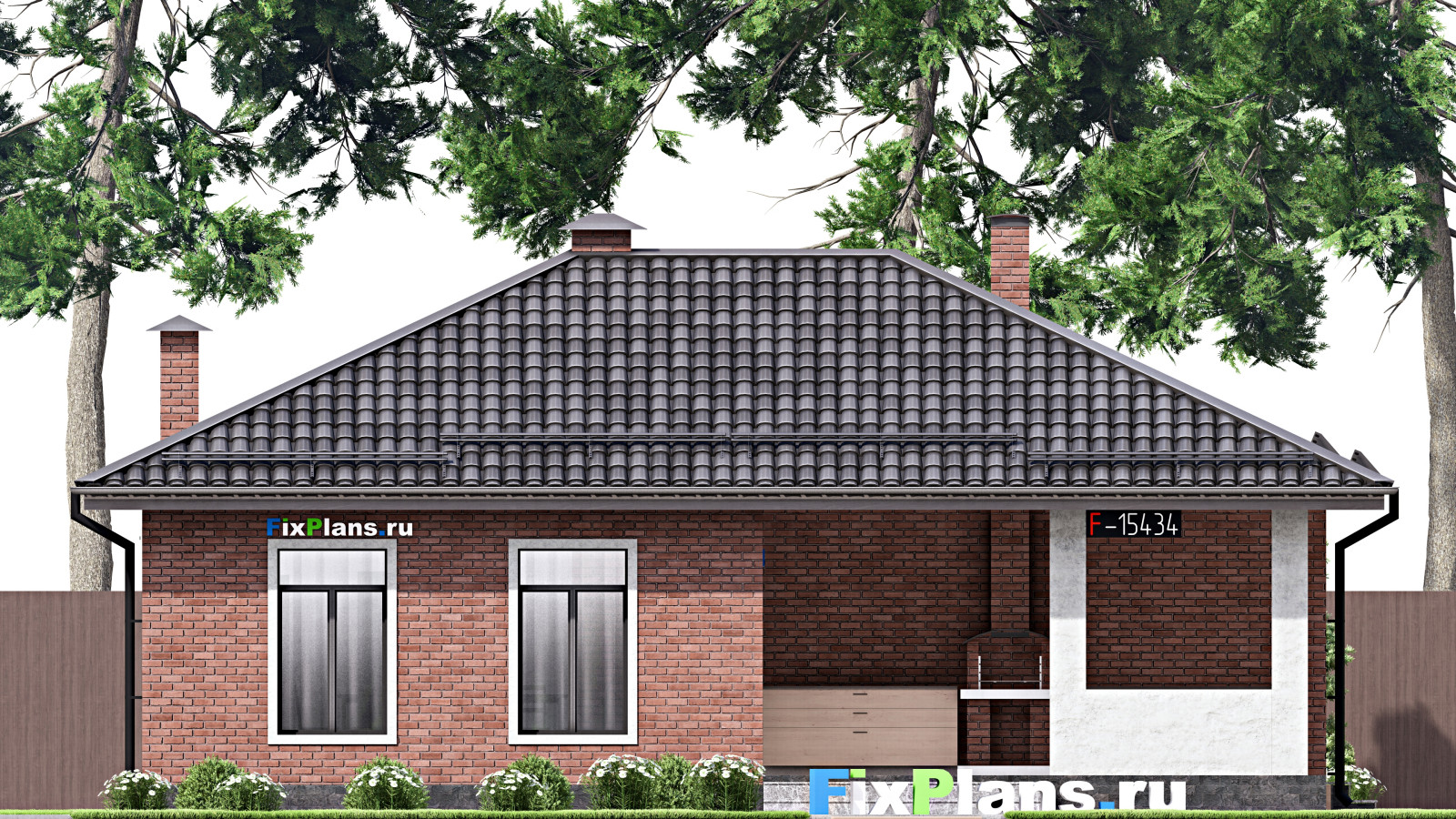 Проект одноэтажного дома 7х6м S32м2 F-15542