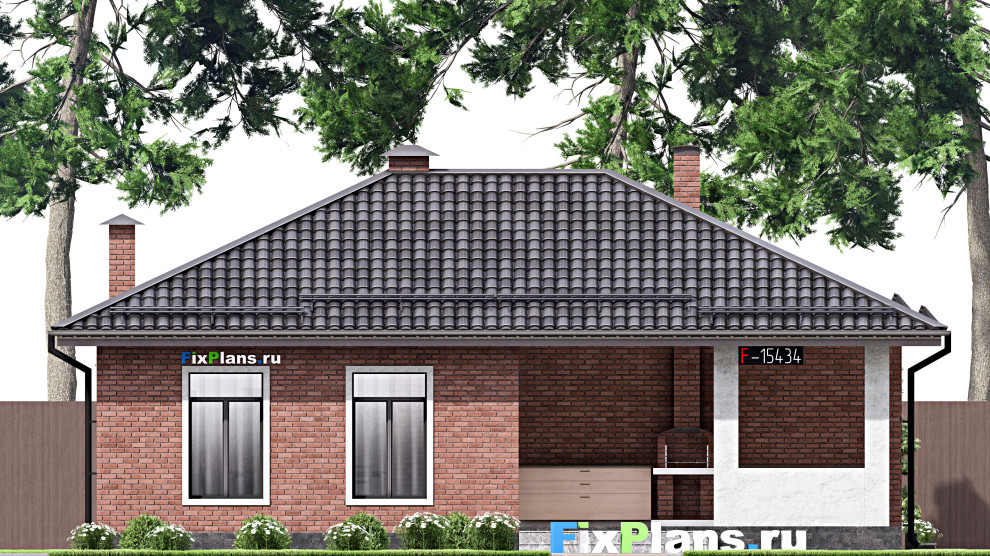 Проект одноэтажного дома 7х6м S32м2 F-15542