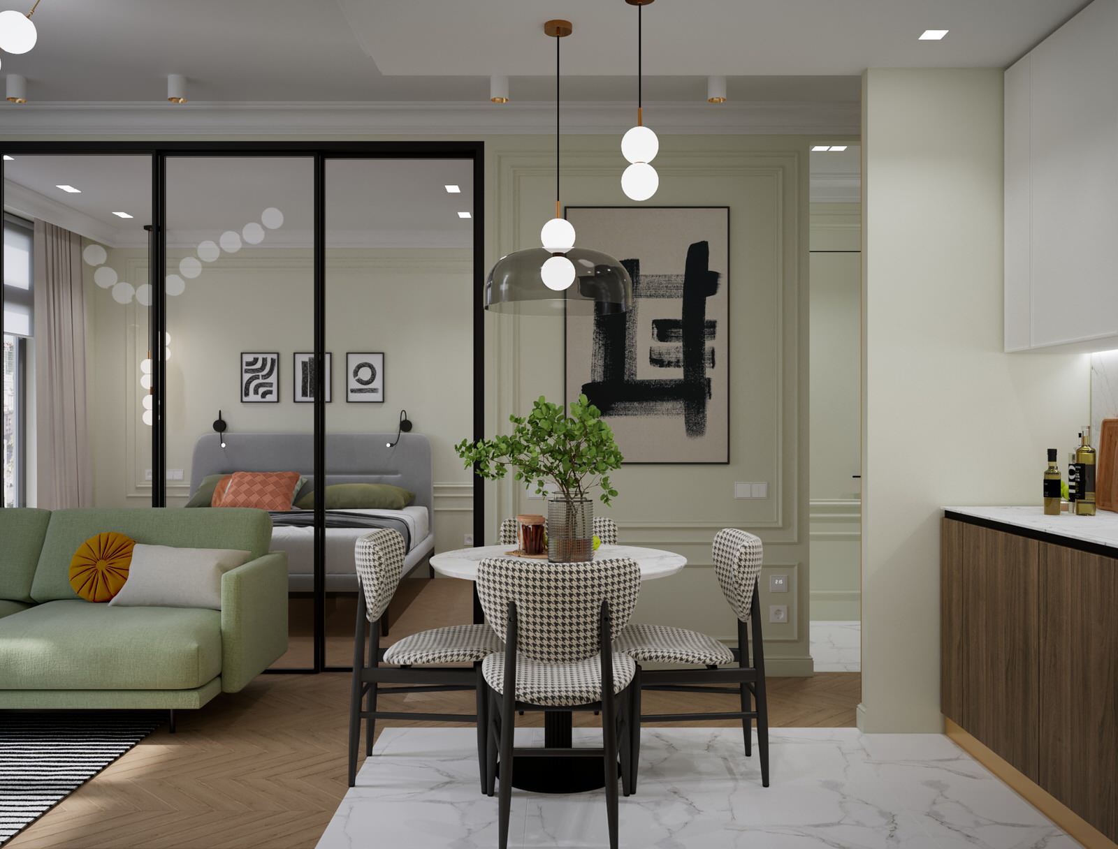 Современный интерьер с элементами классики