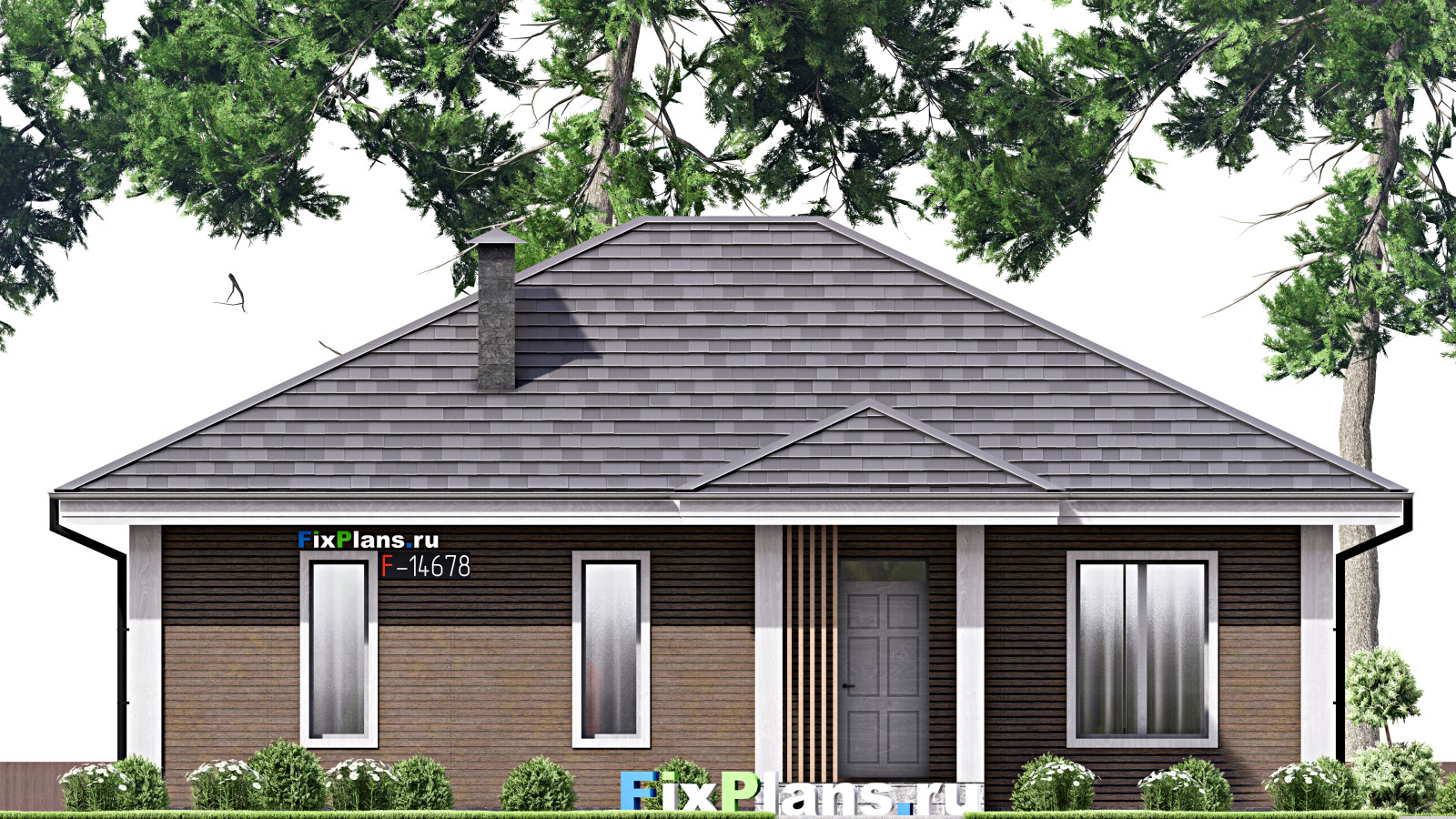 Обложка проекта: Проект одноэтажного дома 13х13м S118м2 F-14678