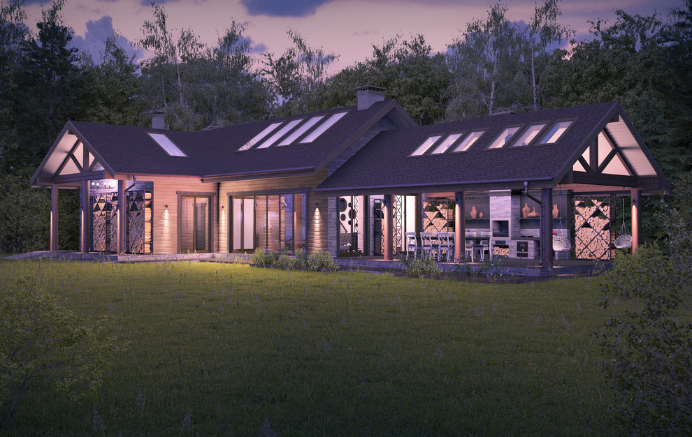 Гостевой дом с камином ,террасой,мангалом и мастерской в д. Лыткино