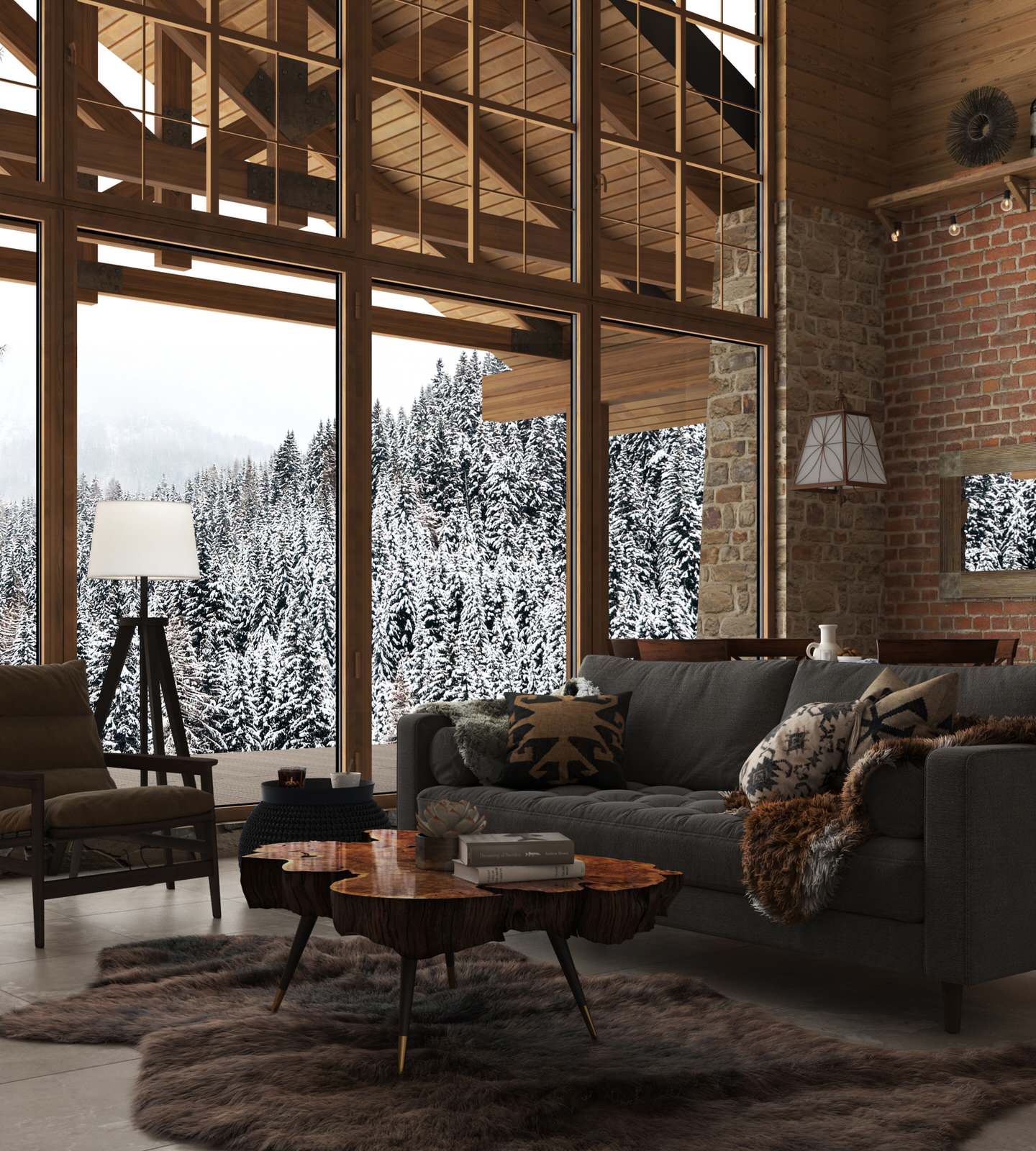 дизайн-проект интерьера деревянного загородного дома