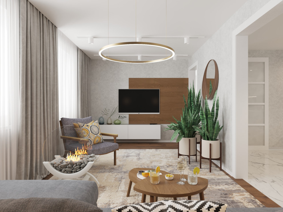 Квартира в оттенках синего для семейной пары