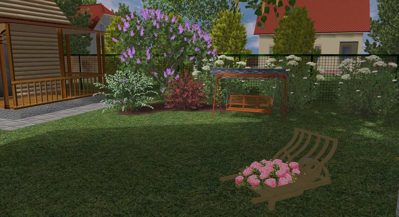 Зона отдыха с качелью