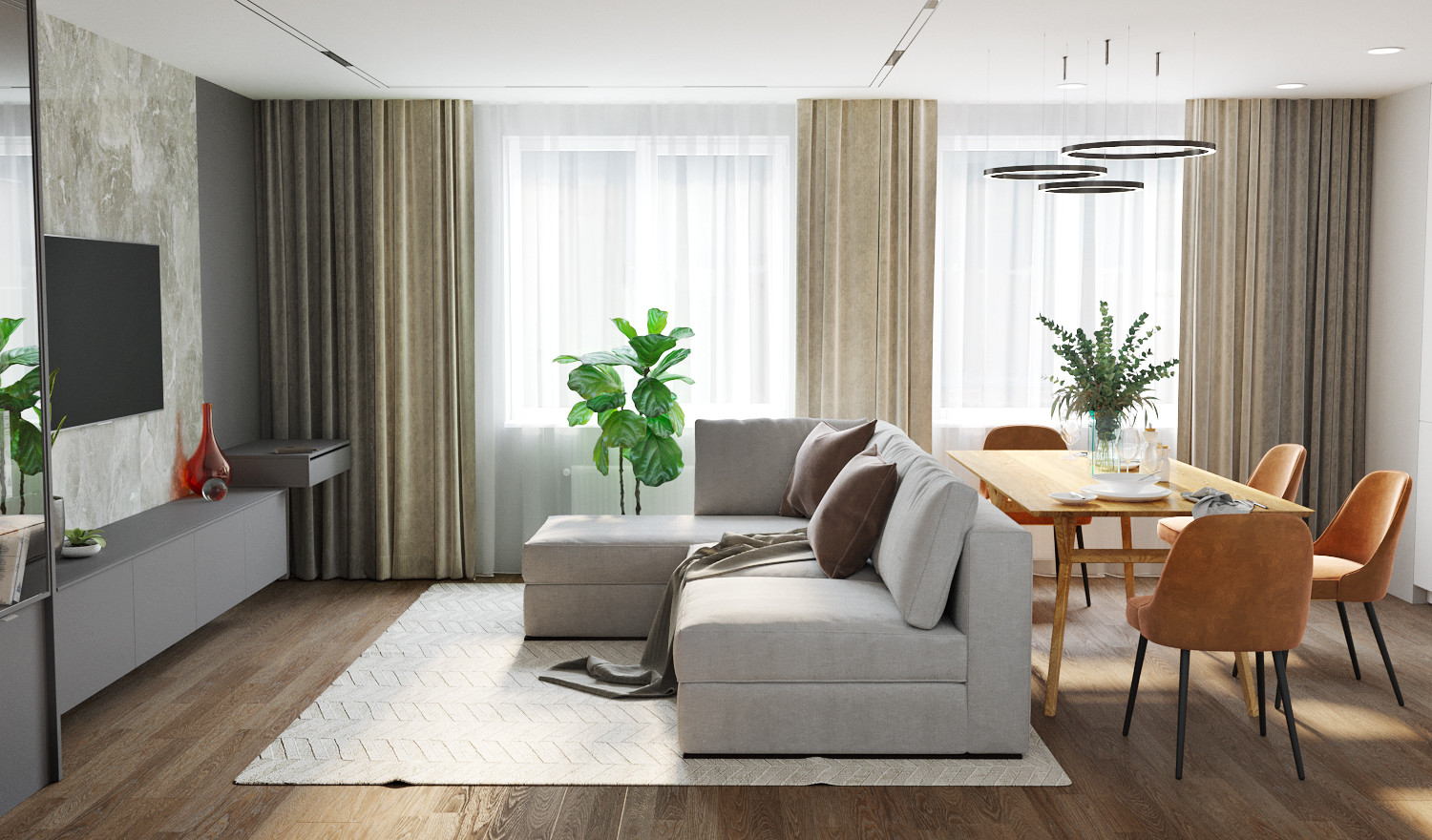 Двухкомнатная квартира для молодой пары