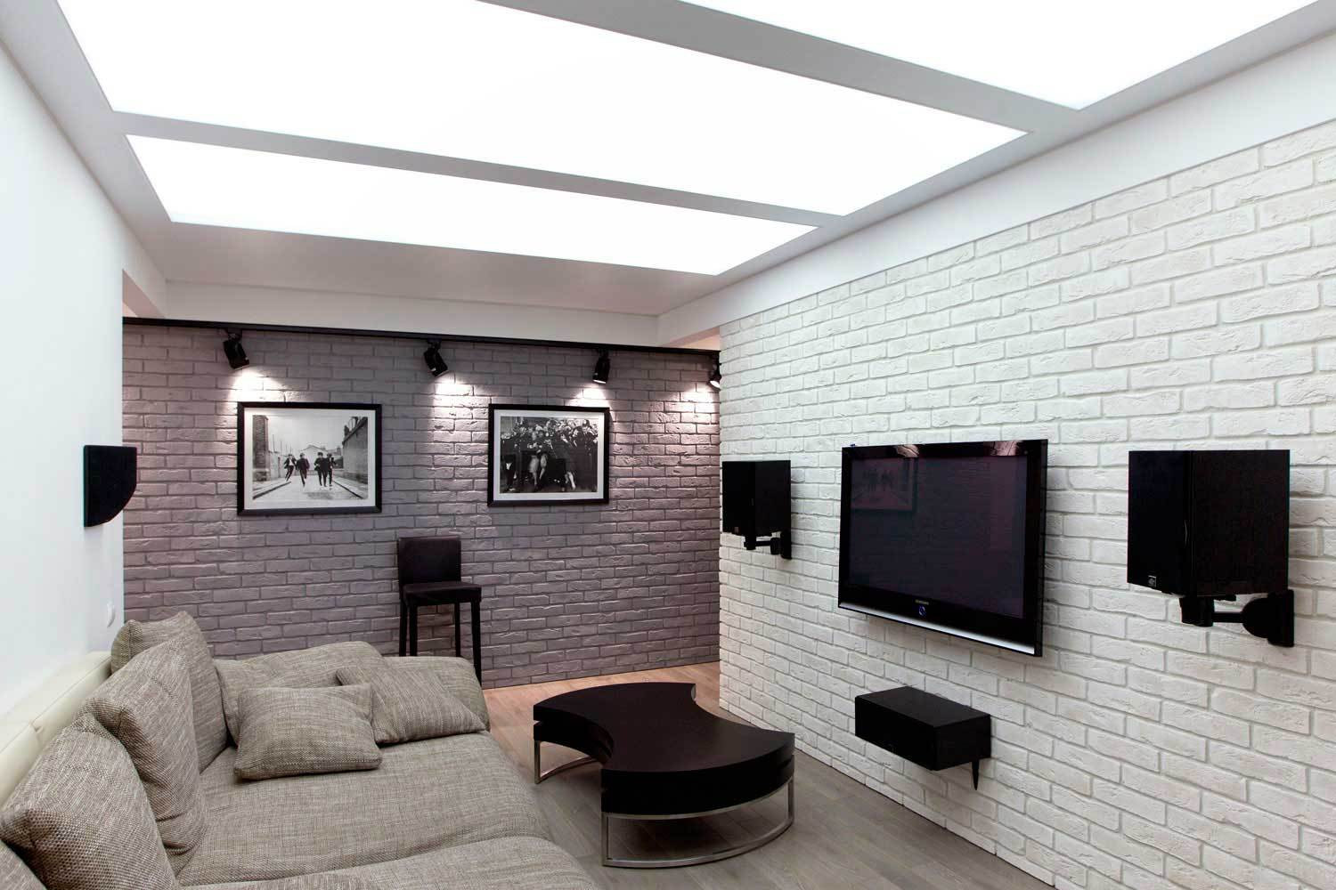 Обложка проекта: Световой натяжной потолок в гостиной