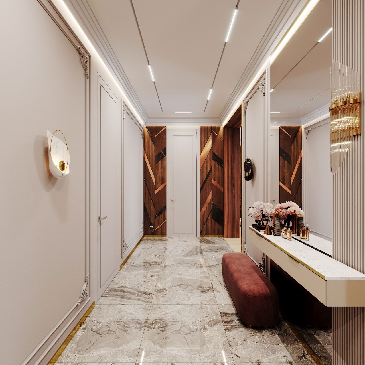 Изысканность загородного дома в смешанном стиле Ар Деко и Американской классики