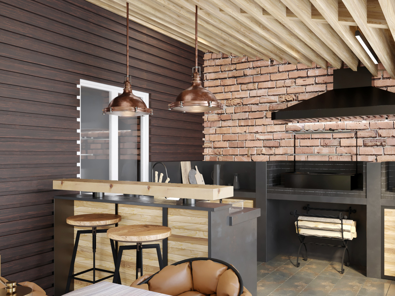 проект веранды в загородном доме в г. Чебоксары