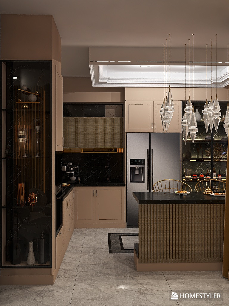 Кухня-гостиная в стиле Ар-Деко